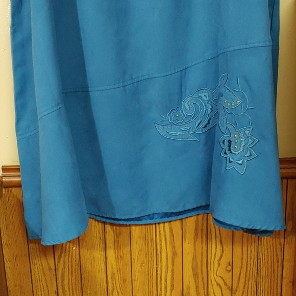 Graff By UM Company 🆕 Blue Light Suede Skirt 2X - Picture 3 of 8